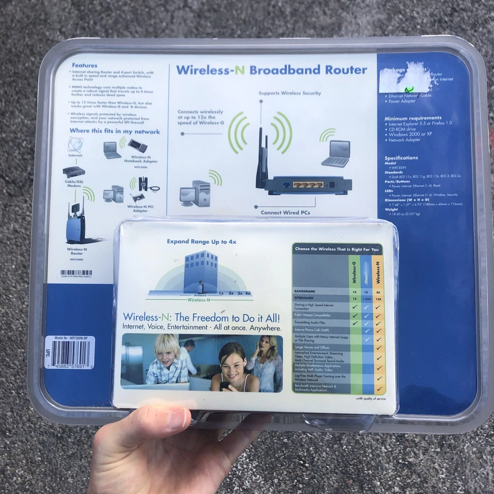 BRAND NEW SEALED! Linksys WRT300N-BP 270 Mbps 4-Port Gigabit Wireless N Router!! - Image 2 of 2