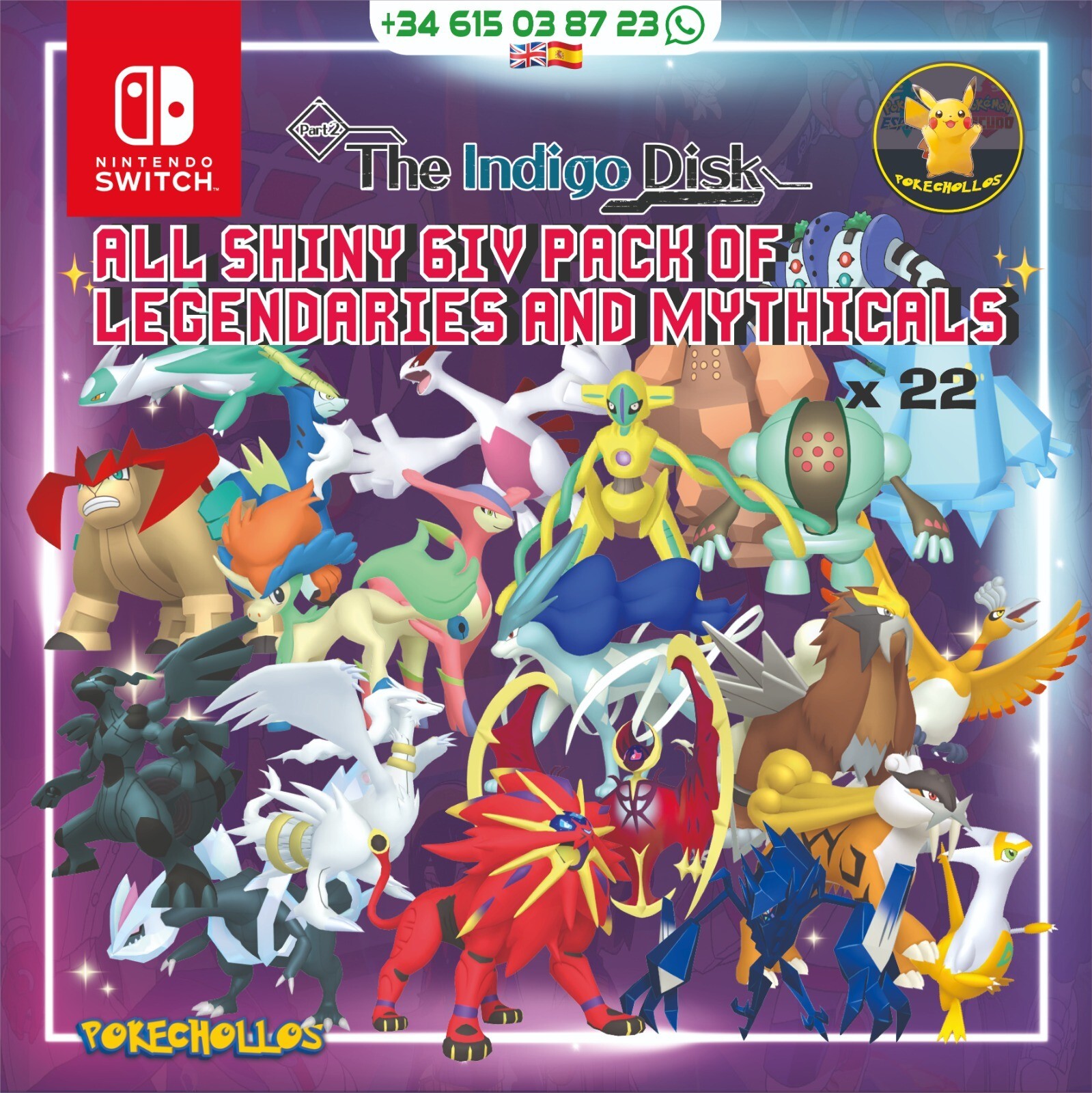 ✨️ 22 LEGENDARY & MYTHICAL PACK ✨ Pokemon / indigo disk scarlet & violet