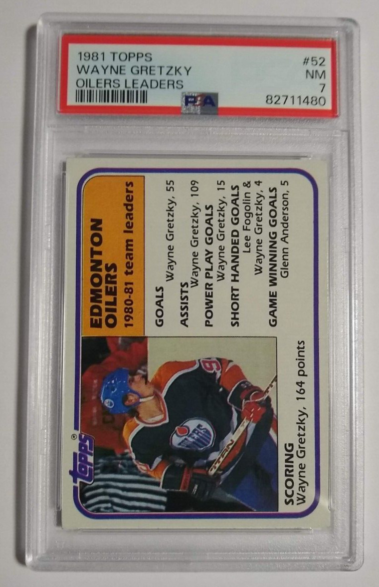 1981 Topps Wayne Gretzky Oilers Leaders PSA 7 #52 Edmonton Oilers