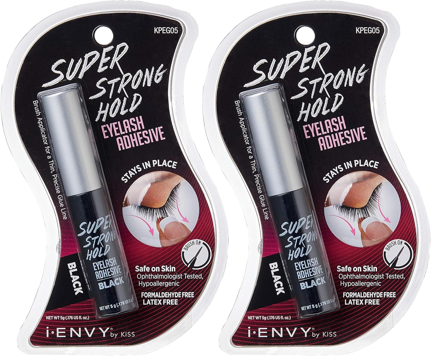 I  Envy  Eyelash  Adhesive  Super  Strong  Hold  Black  5  Gram ( 2  Pack )