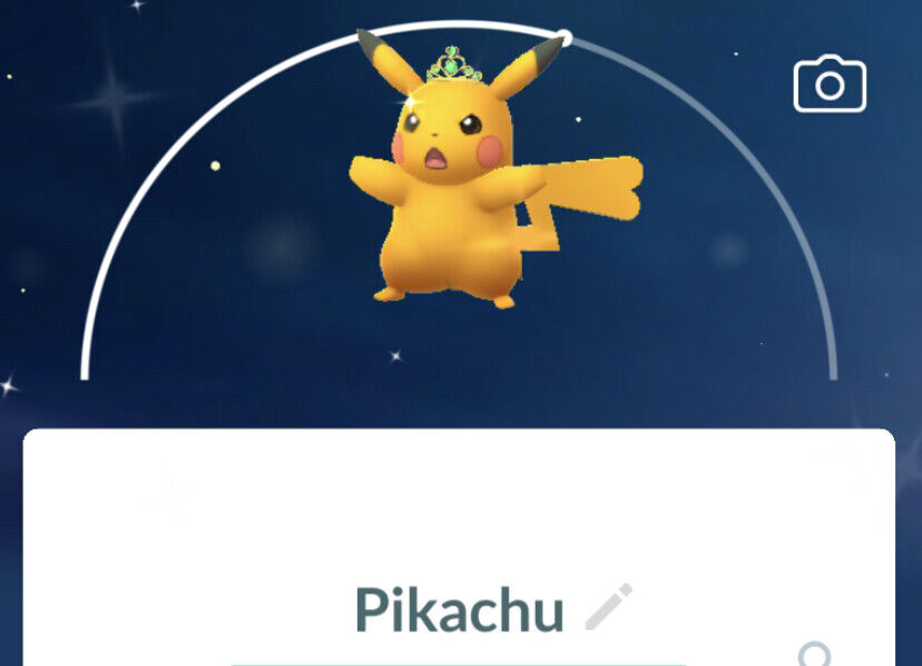 Pokémon Go fest * Shiny Pikachu wearing an amethyst crown *- TRADE