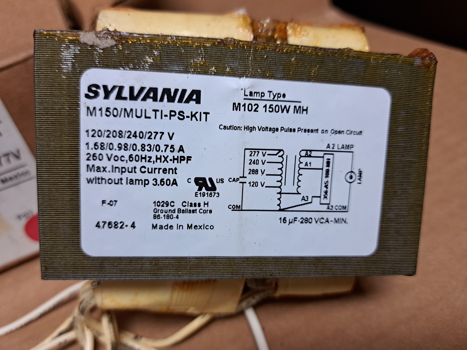 SYLVANIA LUMALUX Ballast & Coil kit S54 120/208/240/277V LU100/MULTI