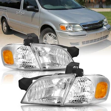 For 1997-2005 Pontiac Montana Chevy Venture Silhouette Amber Headlights Headlamp