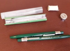 2 x GREEN SCRIPTO Mechanical Pencil Thick Lead Grease Crayon US Government