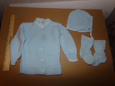 PASST ZU CABBAGE PATCH SOFT SCULPTURE XAVIER ROBERTS STRICK blau Pullover Set VINTAGE