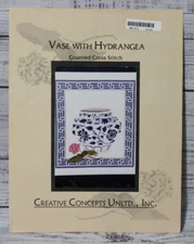 VASE WITH HYDRANGEA cross stitch chart CREATIVE CONCEPTS UNLTD.