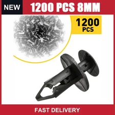 1200x Car 8mm Dia Hole Rivets Plastic Fastener Auto Fender Bumper Push Clips Pin