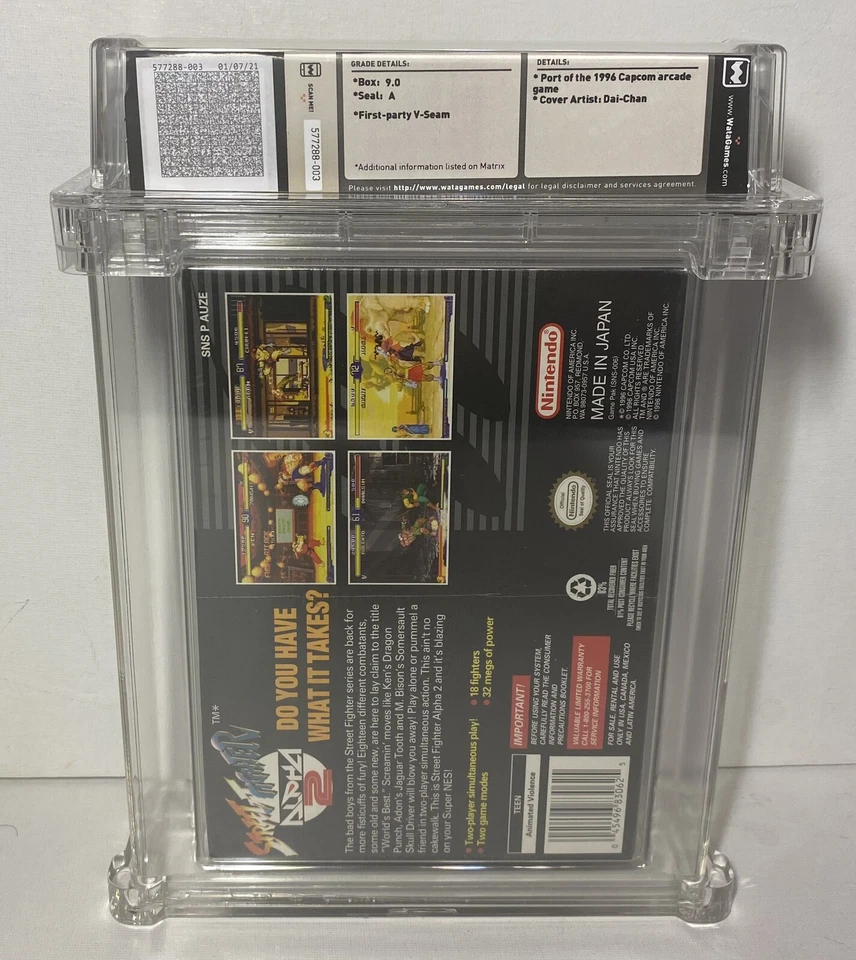 Street Fighter Alpha 2 Super Nintendo Entertainment System SNES WATA 9.0A SEALED - Image 2 of 2