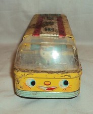VINTAGE FRICTION POWERED TOY MASTER SCHOOL BUS TIN TOY JAPAN