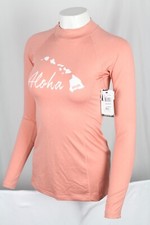 Rip Curl Women's Long Sleeve Rashguard Aloha Hawaii Island Relaxed Dusty Rose