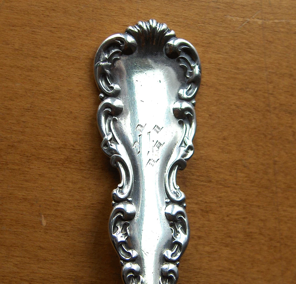 Servidor de pastel/postre de plata esterlina antiguo Whiting Luis XV ~ sello de 1891 - sin precio base Foto 2 de 4