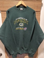 Vintage Green Bay Packers Embroidered Super Bowl Champions Sweater Size 2XL