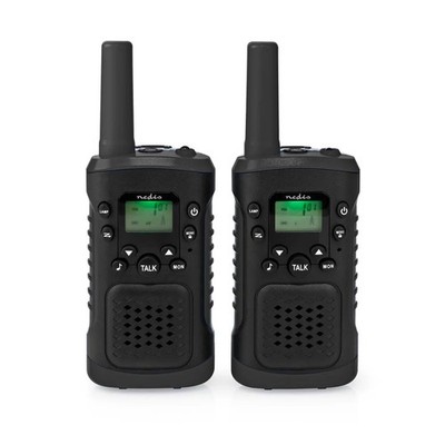 Nedis WLTK0610BK Walkie-Talkie-Set, 2 Mobilteile, bis zu 6 km, Fr