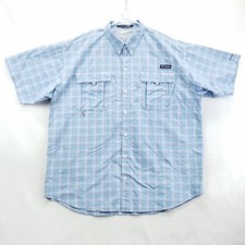 Columbia PFG Super Bahama Shirt Mens XL Plaid Omni-Shade Vented Fishing FM7190