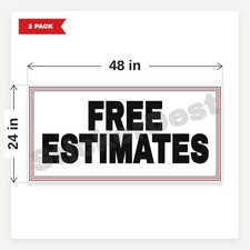 Free Estimates BR3 2 Pack 24x48 Vinyl Banners With Grommets