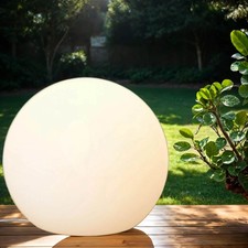 Tischlampe Kugelleuchte rund Ø 30 cm Weiß inkl. E27 LED 2700 K Kabel Schalter