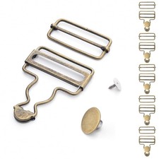6 Sets Metal Overall Buckles Replacement Clasp Clips for Bib Pants Bronze