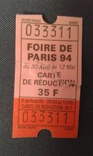 FOIRE DE PARIS 1994 Ticket