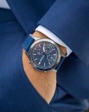Image of BRAND NEW GENUINE TOMMY HILFIGER  1791721 NAVY BLUE SILVER  BANK WATCH