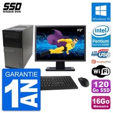 PC tour DELL 990 Bildschirm 19 " Intel G630 RAM 16Go SSD 120Go Windows 10 Wifi