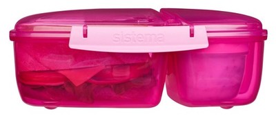 Sistema Lunch Triple Split Lunchbox mit Joghurttopf - 2 L pink