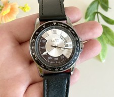 Vintage Men’s Alfred Sung Unique Jump Hour Multi-Disc Pilot Field Watch WORKS!!