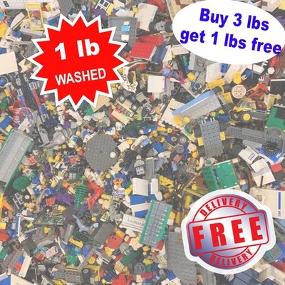 LEGO 1 lbs - BUY 3 LBS GET 1 LBS FREE - Bulk Pieces Lot Bricks tires - Authentic