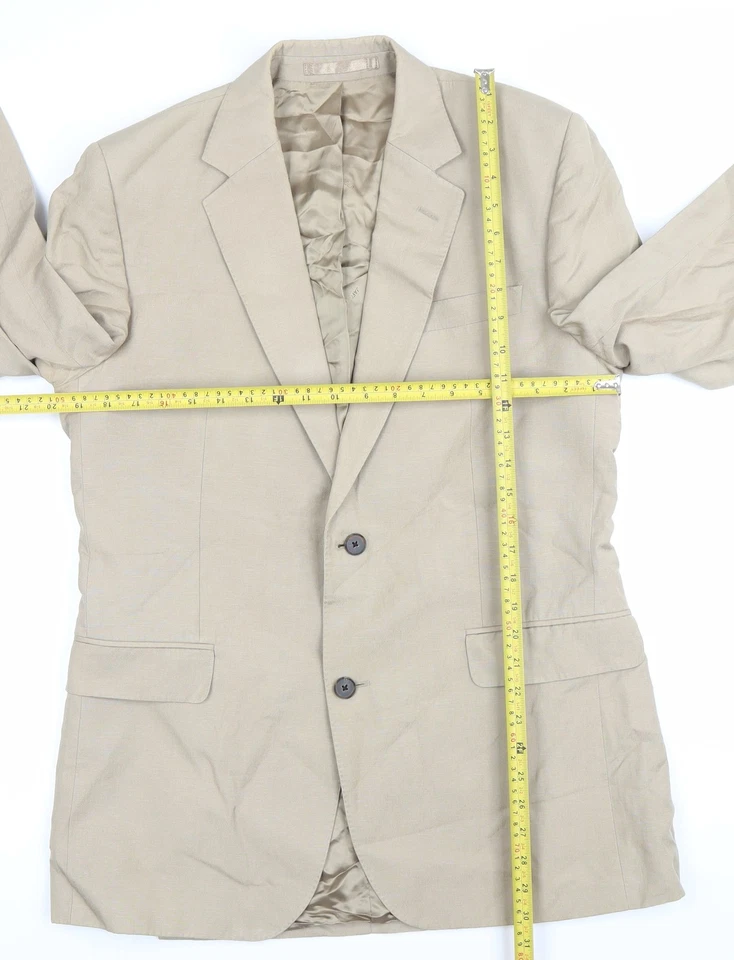 Jaeger Men's Beige Linen Silk Blazer Jacket 40R Regular Fit - image 2 of 4