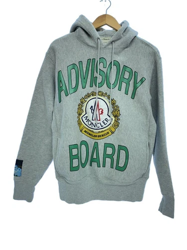 MONCLER Felpa con Cappuccio Grande Logo Patch College M Cotone Grigio G209X0G00056 Usata