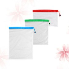 3 Pcs Reusable Mesh Produce Bags Washable Eco Friendly Grocery Storage Bags