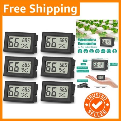 High Accuracy 6-Pack Mini Digital Temperature and Humidity Gauges for Home Use