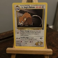 Pokémon TCG Lt. Surge's Raticate Gym Heroes 53/132 LP Condition