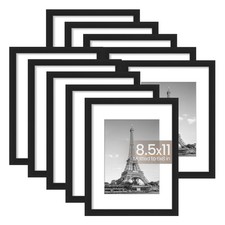upsimples 8.5x11 Picture Frame Set of 10, Display Pictures 6x8 8.5x11, Black