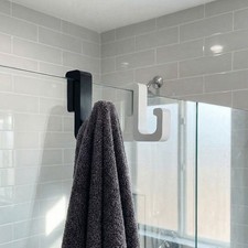 5x Shower Door Hook No Drilling Bathroom Hanger Hanging Towel Rack Home Storage