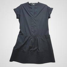 Womens Vince Black Cotton Dress Size XS Drop Waist Minimalist Casual