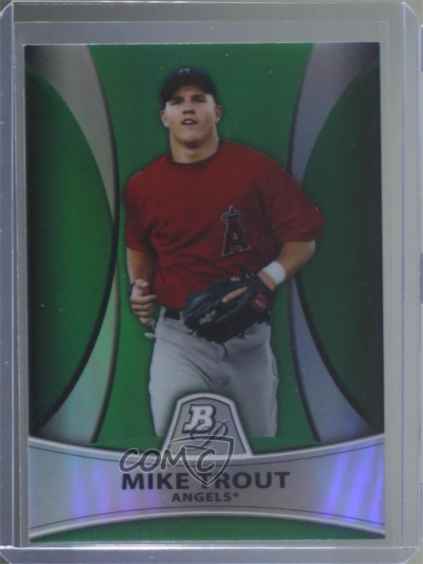 2010 Bowman Platinum Prospects Green Refractor /499 Mike Trout #PP5 01az