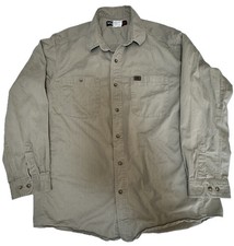 Wrangler Riggs Workwear Shirt XL Long Sleeve Khaki Button Up Work Utility