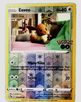 Eevee HP60 2022 Collectible Reverse Holo Pokemon Go Trading Card