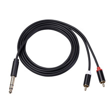 1/4 to RCA Cable, 1/4 Inch TRS to Dual RCA Audio Cable, Gold Plated Copper Shell