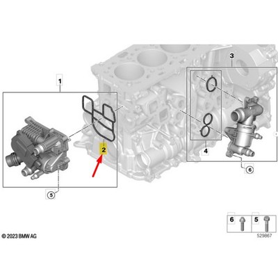 BMW 5 G60 Primärthermostat Profildichtung 11538490614 NEU ORIGINAL