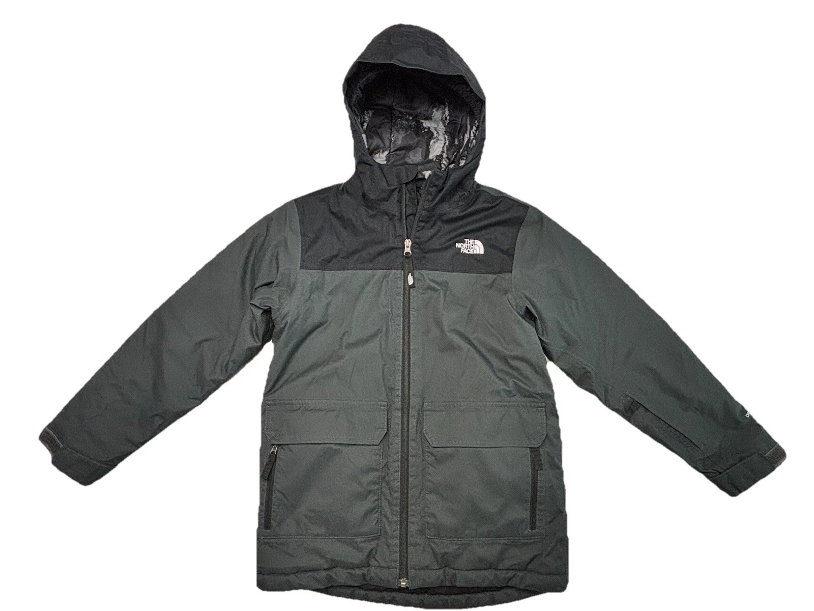 The North Face Boys Size Medium 10/12 DryVent Hooded Jacket Black Waterproof