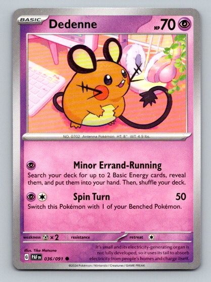 2024 Pokemon Card Paldean Fates Dedenne 36/91