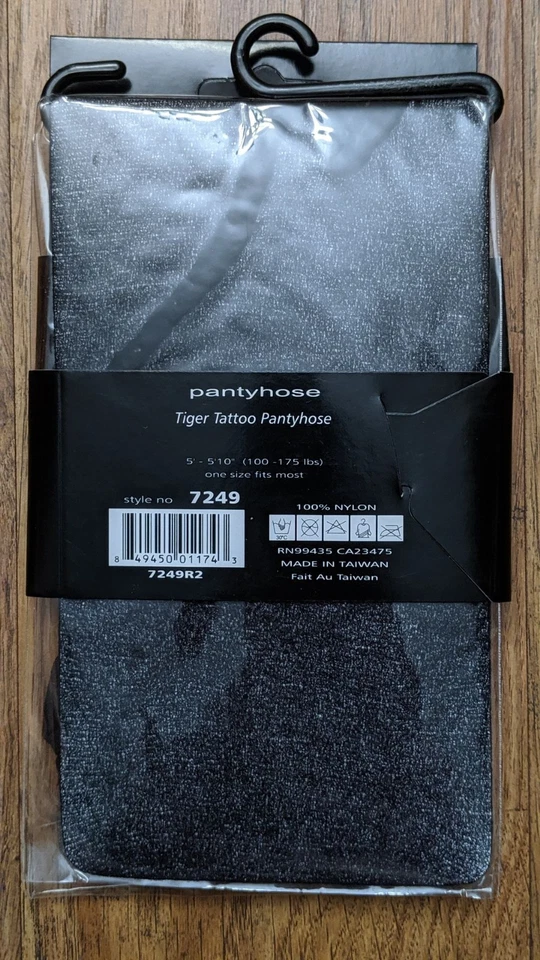 Nuevo con etiquetas: Medias Music Legs 7249 Pantimedias tatuaje tigre transparente - Talla única para la mayoría Foto 2 de 2