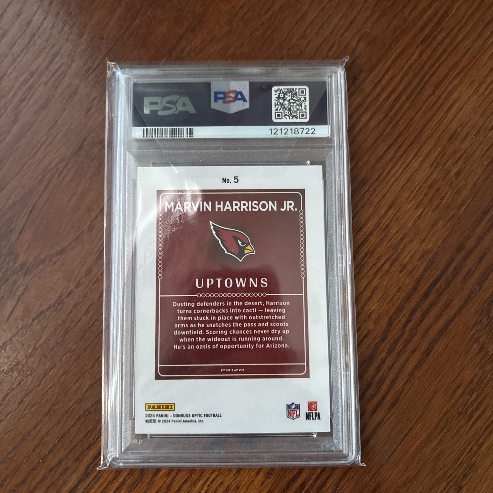 2024 Donruss Optic Marvin Harrison Jr. Uptowns RC SSP #5 Cardinals PSA 9