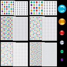 1982 Pcs of Rhinestone Stickers 3/4/5/6/8/10mm Small, 02-clear colorful Set