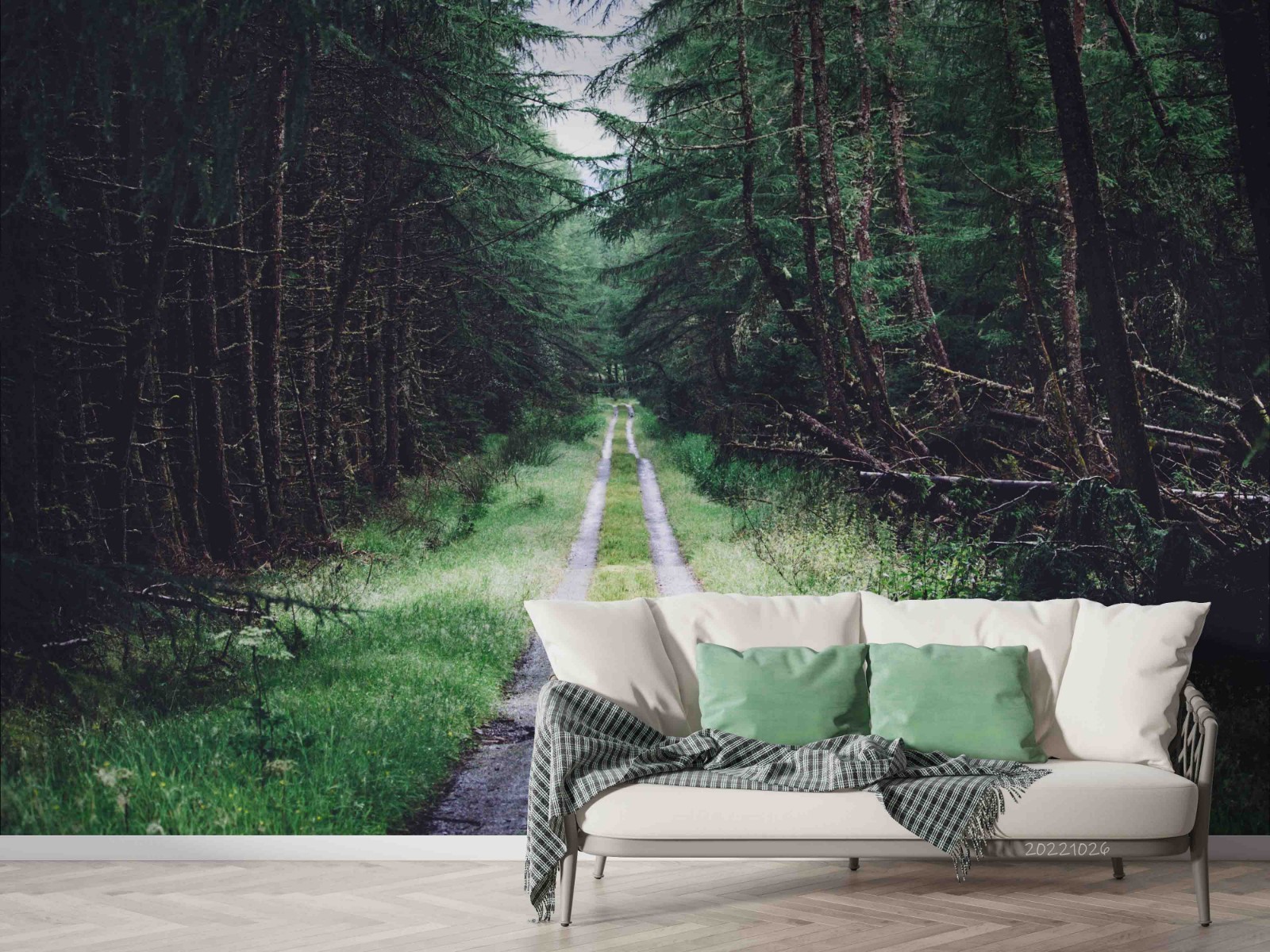 3D Pine Forest Path Landscape Wall Murals Wallpaper Murals Wall Sticker