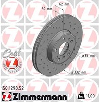 2X Bremsscheibe Sport Z Zimmermann 150.1298.52 FüR BMW X3 X5 E83 E53 Xdrive