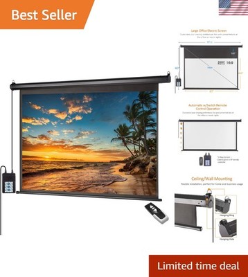 100'' Indoor & Outdoor Motorized Projector Screen - HD 180-Degree Viewing Angle