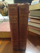 Rudyard Kipling Hardcover Set of 2 Books Review of Reviews 1916 Nice Condition