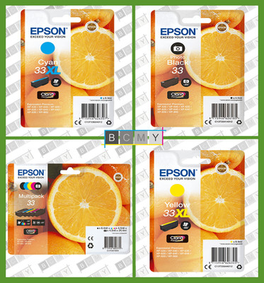Epson 33 / 33XL Orange Tintenpatronen - Schwarz Cyan Magenta Gelb PB - Auswahl